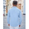 image:imageCOOFANDY Mens Casual Button Down Shirts Long Sleeve Untucked Shirts Regular Fit Linen ShirtBlue