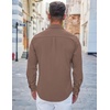 image:imageCOOFANDY Mens Casual Button Down Shirts Long Sleeve Untucked Shirts Regular Fit Linen ShirtBrown