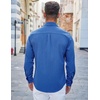 image:imageCOOFANDY Mens Casual Button Down Shirts Long Sleeve Untucked Shirts Regular Fit Linen ShirtDark Blue