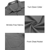 image:imageCOOFANDY Mens Casual Button Down Shirts Long Sleeve Untucked Shirts Regular Fit Linen ShirtDark Gray