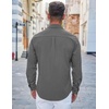 image:imageCOOFANDY Mens Casual Button Down Shirts Long Sleeve Untucked Shirts Regular Fit Linen ShirtDark Gray