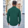 image:imageCOOFANDY Mens Casual Button Down Shirts Long Sleeve Untucked Shirts Regular Fit Linen ShirtDark Green