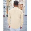 image:imageCOOFANDY Mens Casual Button Down Shirts Long Sleeve Untucked Shirts Regular Fit Linen ShirtKhaki