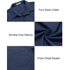 image:imageCOOFANDY Mens Casual Button Down Shirts Long Sleeve Untucked Shirts Regular Fit Linen ShirtNavy Blue