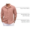 image:imageCOOFANDY Mens Casual Button Down Shirts Long Sleeve Untucked Shirts Regular Fit Linen ShirtPink