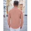 image:imageCOOFANDY Mens Casual Button Down Shirts Long Sleeve Untucked Shirts Regular Fit Linen ShirtPink
