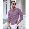 image:imageCOOFANDY Mens Casual Button Down Shirts Long Sleeve Untucked Shirts Regular Fit Linen ShirtPurple