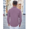 image:imageCOOFANDY Mens Casual Button Down Shirts Long Sleeve Untucked Shirts Regular Fit Linen ShirtPurple