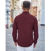 image:imageCOOFANDY Mens Casual Button Down Shirts Long Sleeve Untucked Shirts Regular Fit Linen ShirtRed