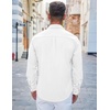 image:imageCOOFANDY Mens Casual Button Down Shirts Long Sleeve Untucked Shirts Regular Fit Linen ShirtWhite