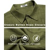 image:imageCOOFANDY Mens Casual Button Down Shirts Short Sleeve Textured Summer Beach ShirtArmy Green