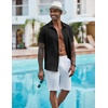 image:imageCOOFANDY Mens Casual Button Down Shirts Short Sleeve Textured Summer Beach ShirtBlack