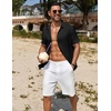 image:imageCOOFANDY Mens Casual Button Down Shirts Short Sleeve Textured Summer Beach ShirtBlack