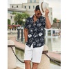 image:imageCOOFANDY Mens Casual Button Down Shirts Short Sleeve Textured Summer Beach ShirtBlack Floral
