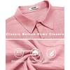 image:imageCOOFANDY Mens Casual Button Down Shirts Short Sleeve Textured Summer Beach ShirtChampagne Pink