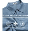 image:imageCOOFANDY Mens Casual Button Down Shirts Short Sleeve Textured Summer Beach ShirtDark Blue