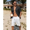 image:imageCOOFANDY Mens Casual Button Down Shirts Short Sleeve Textured Summer Beach ShirtDark Grey