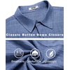 image:imageCOOFANDY Mens Casual Button Down Shirts Short Sleeve Textured Summer Beach ShirtDenim Blue