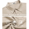 image:imageCOOFANDY Mens Casual Button Down Shirts Short Sleeve Textured Summer Beach ShirtLight Khaki