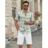 image:imageCOOFANDY Mens Casual Button Down Shirts Short Sleeve Textured Summer Beach ShirtSage Green Patterned