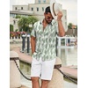 image:imageCOOFANDY Mens Casual Button Down Shirts Short Sleeve Textured Summer Beach ShirtSage Green Patterned