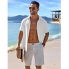 image:imageCOOFANDY Mens Casual Button Down Shirts Short Sleeve Textured Summer Beach ShirtWhite