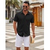 image:imageCOOFANDY Mens Casual Button Down Short Sleeve Shirts Untucked Wrinkle Free Shirt Stretch Dress ShirtsBlack