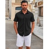 image:imageCOOFANDY Mens Casual Button Down Short Sleeve Shirts Untucked Wrinkle Free Shirt Stretch Dress ShirtsBlack