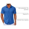 image:imageCOOFANDY Mens Casual Button Down Short Sleeve Shirts Untucked Wrinkle Free Shirt Stretch Dress ShirtsBlue
