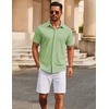 image:imageCOOFANDY Mens Casual Button Down Short Sleeve Shirts Untucked Wrinkle Free Shirt Stretch Dress ShirtsLight Green