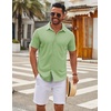 image:imageCOOFANDY Mens Casual Button Down Short Sleeve Shirts Untucked Wrinkle Free Shirt Stretch Dress ShirtsLight Green