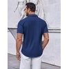 image:imageCOOFANDY Mens Casual Button Down Short Sleeve Shirts Untucked Wrinkle Free Shirt Stretch Dress ShirtsOcean Blue