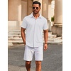 image:imageCOOFANDY Mens Casual Button Down Short Sleeve Shirts Untucked Wrinkle Free Shirt Stretch Dress ShirtsWhite