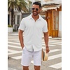 image:imageCOOFANDY Mens Casual Button Down Short Sleeve Shirts Untucked Wrinkle Free Shirt Stretch Dress ShirtsWhite