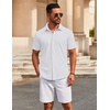 image:imageCOOFANDY Mens Casual Button Down Short Sleeve Shirts Untucked Wrinkle Free Shirt Stretch Dress ShirtsWhite
