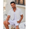 image:imageCOOFANDY Mens Casual Button Down Short Sleeve Shirts Untucked Wrinkle Free Shirt Stretch Dress ShirtsWhite