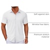 image:imageCOOFANDY Mens Casual Button Down Short Sleeve Shirts Untucked Wrinkle Free Shirt Stretch Dress ShirtsWhite