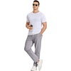 image:imageCOOFANDY Mens Casual Chinos Pants Relaxed Fit Elastic Waist Khaki Trousers Stretch Dress Slacks with PocketsLight Grey