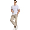 image:imageCOOFANDY Mens Casual Chinos Pants Relaxed Fit Elastic Waist Khaki Trousers Stretch Dress Slacks with PocketsLight Khaki