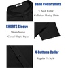 image:imageCOOFANDY Mens Casual Henley Shirt Short Sleeve Summer Shirts Linen Band Collar Summer Beach Hippie TShirtsBlack