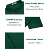 image:imageCOOFANDY Mens Casual Henley Shirt Short Sleeve Summer Shirts Linen Band Collar Summer Beach Hippie TShirtsDark Green