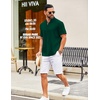 image:imageCOOFANDY Mens Casual Henley Shirt Short Sleeve Summer Shirts Linen Band Collar Summer Beach Hippie TShirtsDark Green