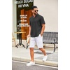 image:imageCOOFANDY Mens Casual Henley Shirt Short Sleeve Summer Shirts Linen Band Collar Summer Beach Hippie TShirtsDark Grey