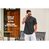 image:imageCOOFANDY Mens Casual Henley Shirt Short Sleeve Summer Shirts Linen Band Collar Summer Beach Hippie TShirtsDark Grey
