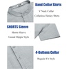 image:imageCOOFANDY Mens Casual Henley Shirt Short Sleeve Summer Shirts Linen Band Collar Summer Beach Hippie TShirtsGrey