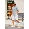image:imageCOOFANDY Mens Casual Henley Shirt Short Sleeve Summer Shirts Linen Band Collar Summer Beach Hippie TShirtsGrey