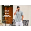 image:imageCOOFANDY Mens Casual Henley Shirt Short Sleeve Summer Shirts Linen Band Collar Summer Beach Hippie TShirtsGrey