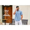 image:imageCOOFANDY Mens Casual Henley Shirt Short Sleeve Summer Shirts Linen Band Collar Summer Beach Hippie TShirtsLight Blue