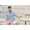 image:imageCOOFANDY Mens Casual Henley Shirt Short Sleeve Summer Shirts Linen Band Collar Summer Beach Hippie TShirtsLight Blue