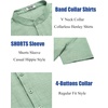 image:imageCOOFANDY Mens Casual Henley Shirt Short Sleeve Summer Shirts Linen Band Collar Summer Beach Hippie TShirtsLight Green